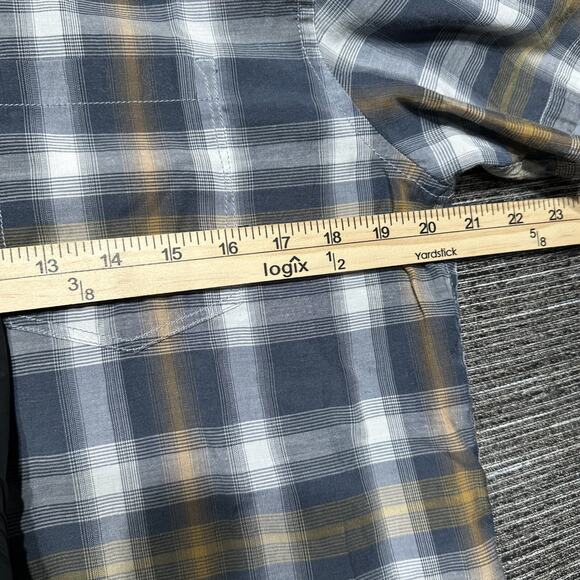 Billabong Button Up Shirt Men's L Blue Plaid Short Sleeve Tailored Fit #M502KAMM - Picture 11 of 15